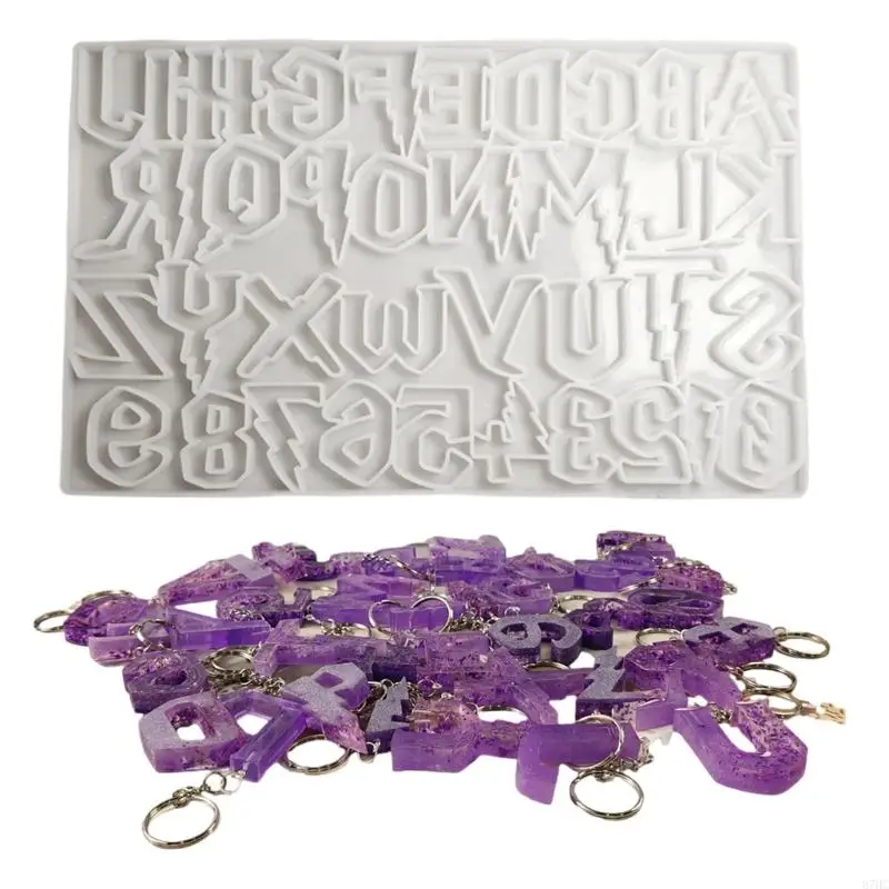 

87HC Handmade Halloween Letters Keychain Molds Sturdy Silicone Craft Supplies