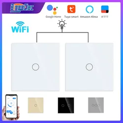 Stair Switches Tuya WiFi Smart Switch Touch Sensor LED Lights Interruptor 2way Control Alexa Google Smart Home Glass Panel
