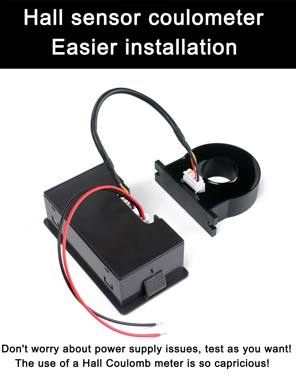 Battery Monitor LCD Hall Coulomb Meter 100V 50A 100A 200A 300A 400A 500A Lifepo4 Lead-acid Li-ion Lithium Capacity Power Display