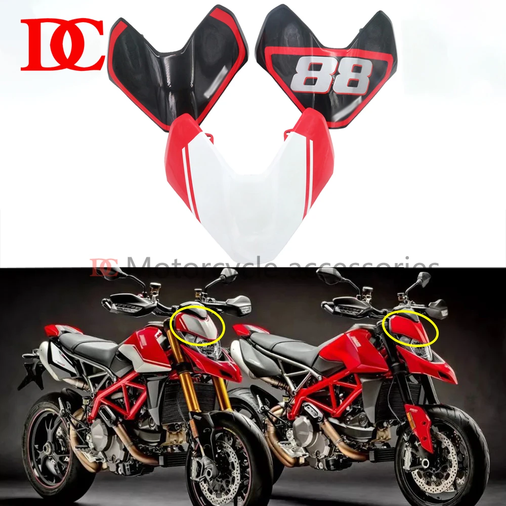 Suitable For Ducati Hypermotard 950 SP RVE 2019 2020 2021 Front Partial Fairing Headlight Shroud Cover Front Upper Nose Hood