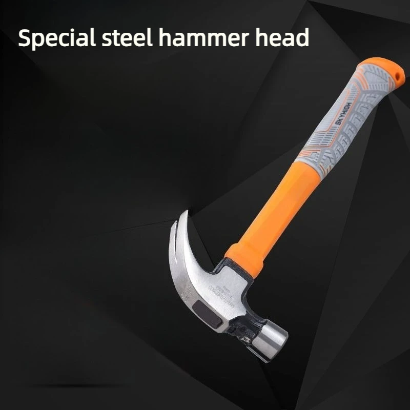 European Style Sheep Horn Hammer with Curved Corner and Magnetic Woodworking Hammer Hand Tool High Hardness