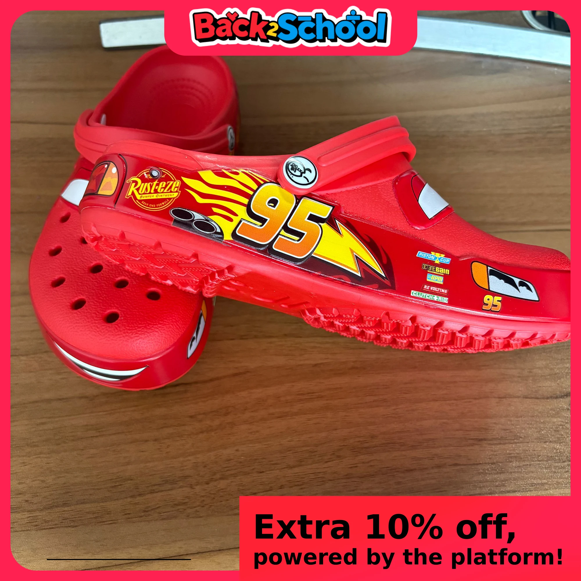 Nuovo Disney Mcqueens Pixar Cartoon Solido Pantofole Impermeabili Sandali con Foro Sandali da Esterno Casual Traspirante EVA Scarpe per Adulti