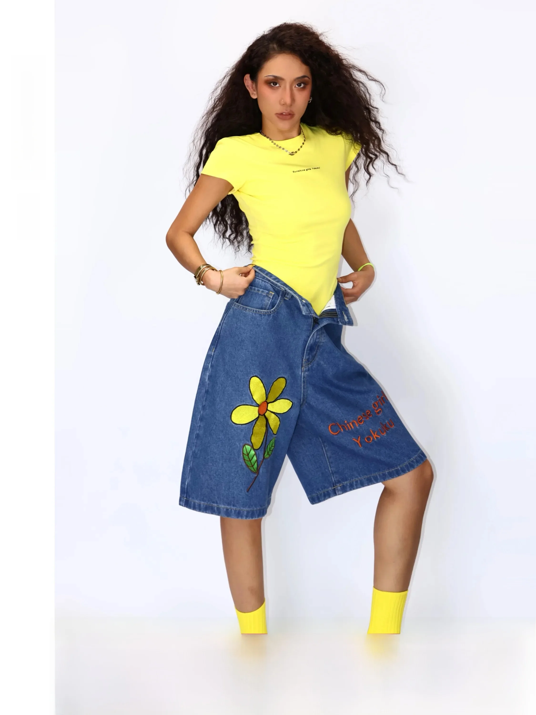 

Yikuke Summer Chic American Style Short Sleeve T-Shirt Women's Letter Print Slim Fit Cotton Top Versatile Casual Wear