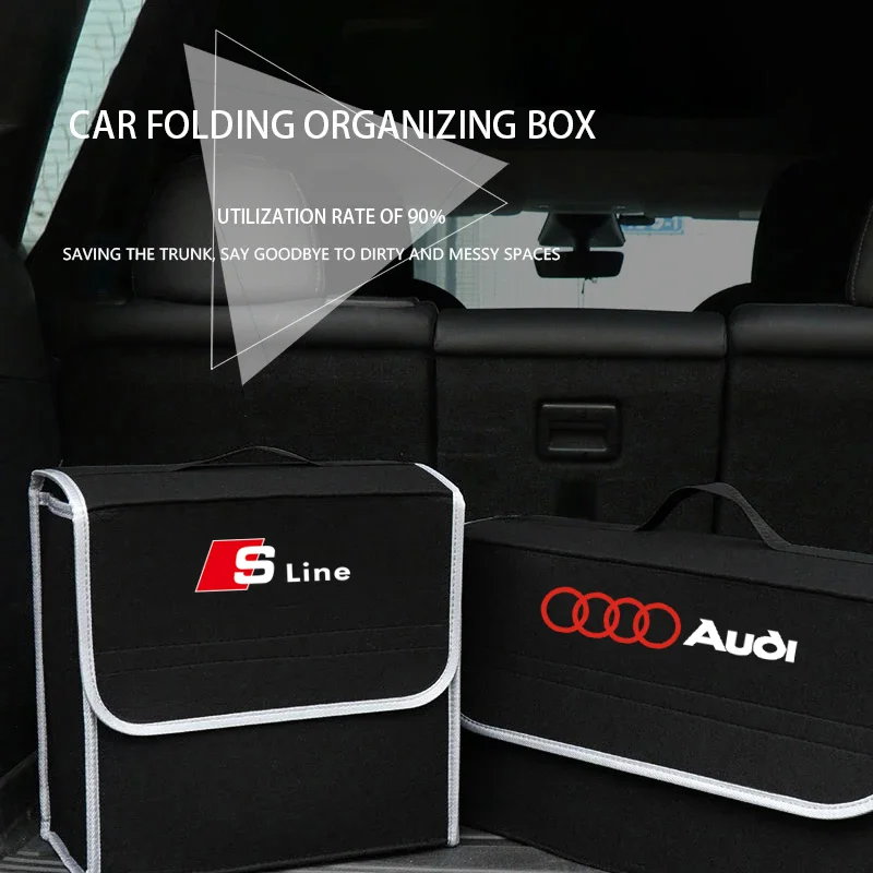 Car Storage Bag Folding Travel Tidying Box Trunk Tools Case For Audi A1 A2 A3 A4 A5 A6 A7 A8 Q1 Q2 Q3 Q4 Q5 Q6 Q7 Q8 TT S5 B8 S1