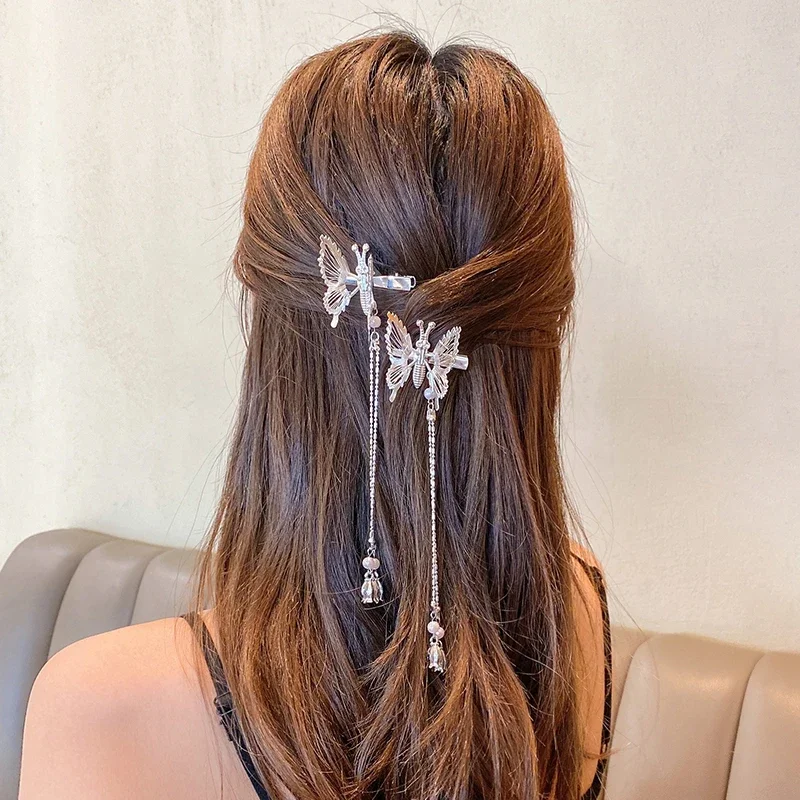 Elegant Tassel Butterfly Hairpin Moving Flying Shiny Hair Clips for Girls Barrette Fashion Hair Accessories Hairpins HairClips