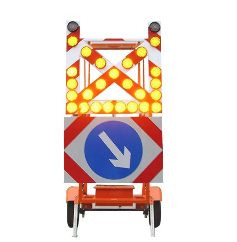 Folding Bracket Construction Traffic Safety Warning Sign Board Solar Flashing Arrow Direction Sign LED Traffic Sign With Light