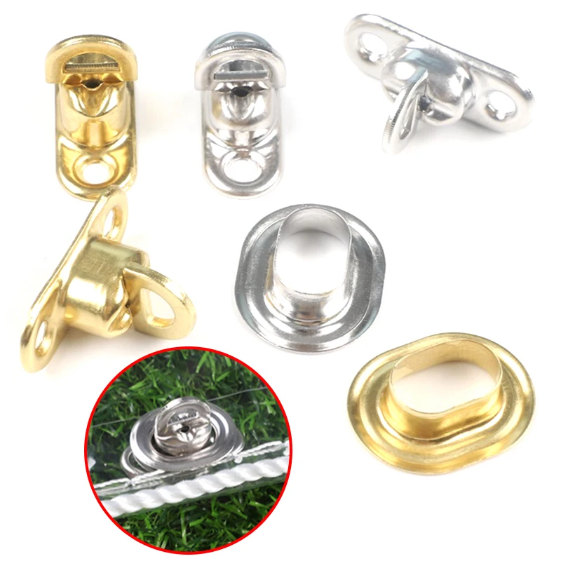 10-100Pcs Copper Twist Locks Pergola Tarpaulin and Sunshade Net Installation Accessories Fixed Twist Buckle Oval Rotating Latch