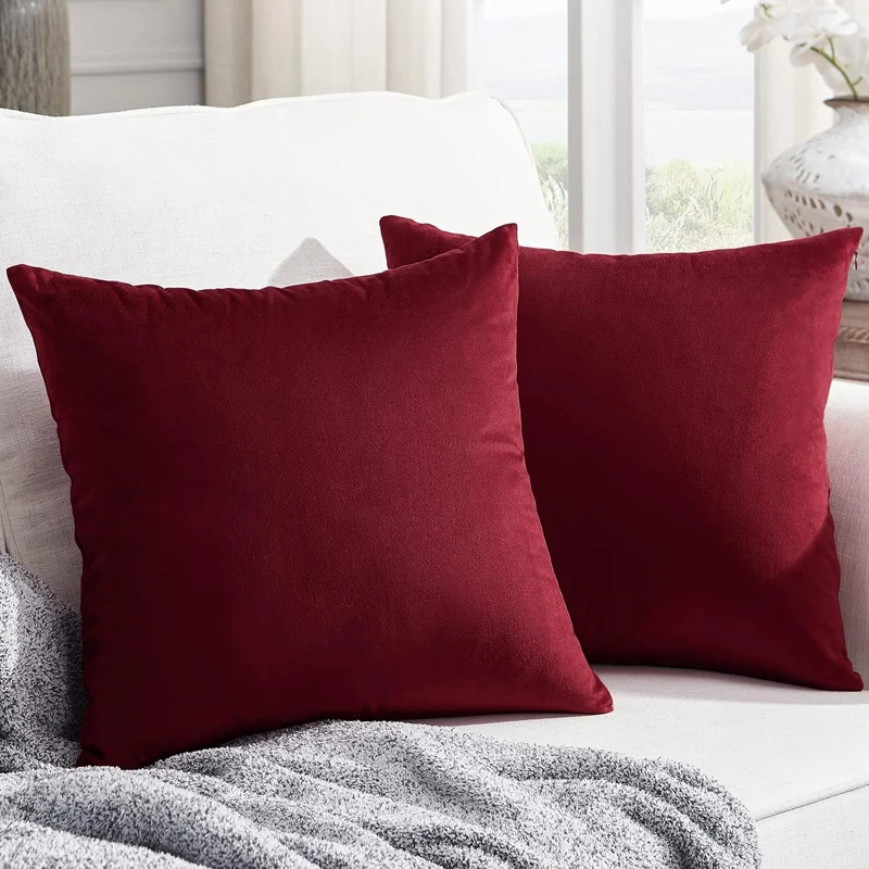 Decorative Throw Pillow Covers, 18x18 inch Pillow Covers for Couch Sofa Bed, Set of 2 Cushion Covers Home Decor