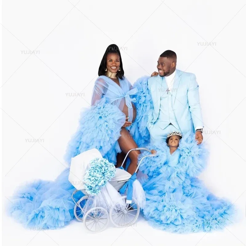 Robe assortie bleu ciel pour mère et fille, pour séance photo, fête d'anniversaire, maman et moi, look de famille, alterbaby shower, quoi que ce soit