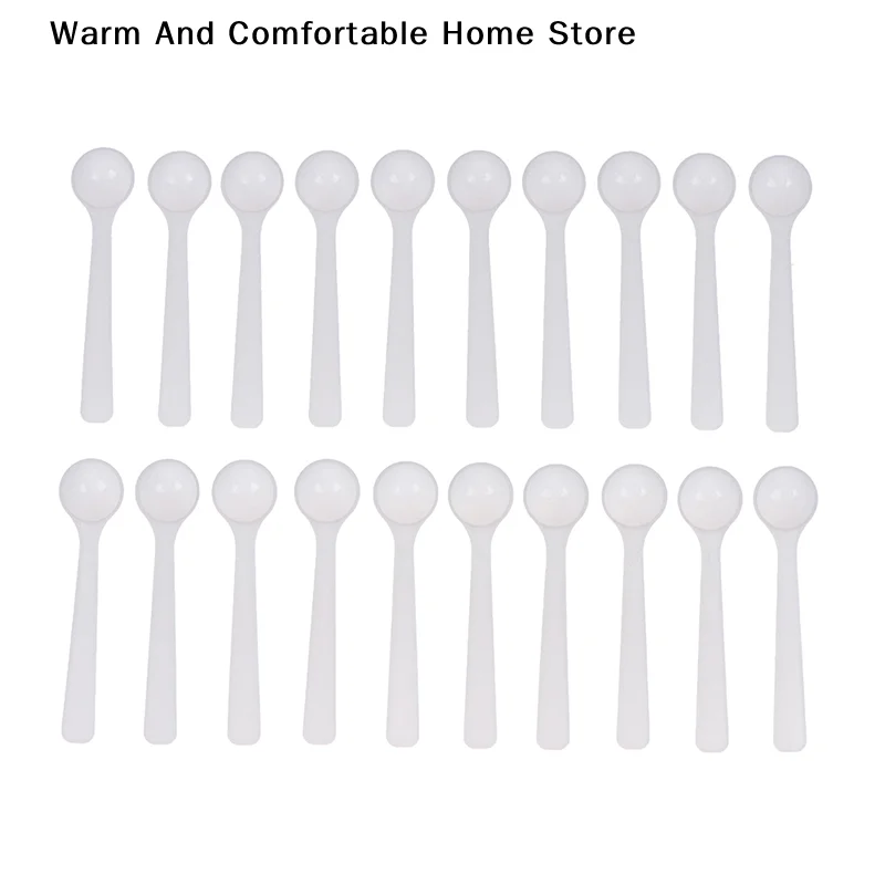【SE】20PCS 1g White Plastic Food Grade PP Plastic DIY Baking Supplies Measuring Spoon Gram Scoop Food Baking Medicine Powder
