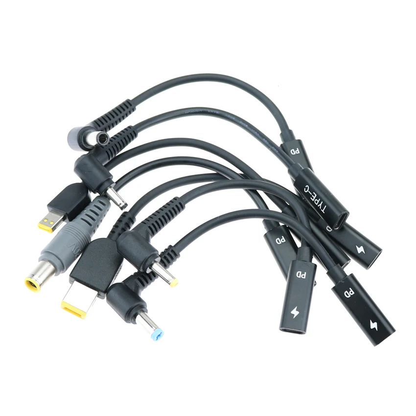 Yuxi-ユニバーサルノートブックタイプcからユニバーサルラップトップへの接続,DCコネクタ,ラップトップ充電ケーブルコード,充電器ライン