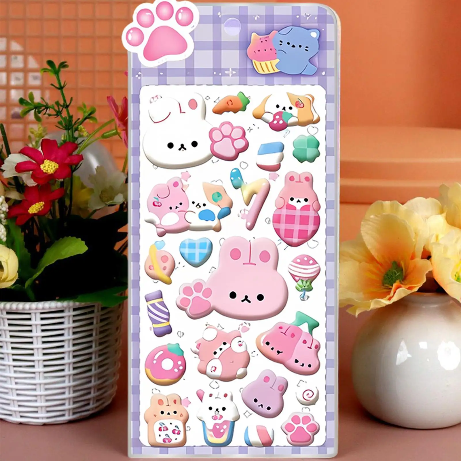 어린이를위한 스티커 만화 동물 스크랩북 데칼 노트북을위한 귀여운 동물 데칼 전화 케이스 파티 생일 교실 활동