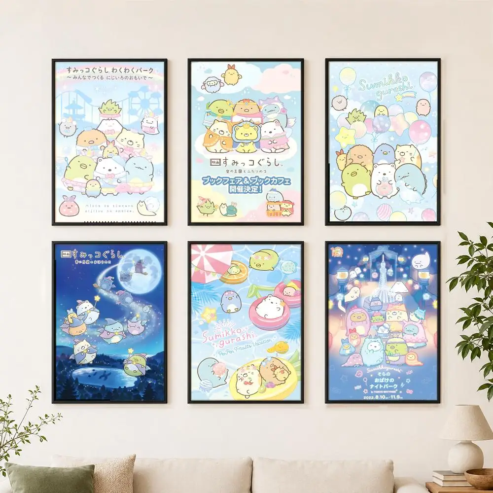anime Sumikko Gurashi Poster Poster HD Printing Cozy and Warm Style for Home Decor for Living Room Bedrooms Gift Giving