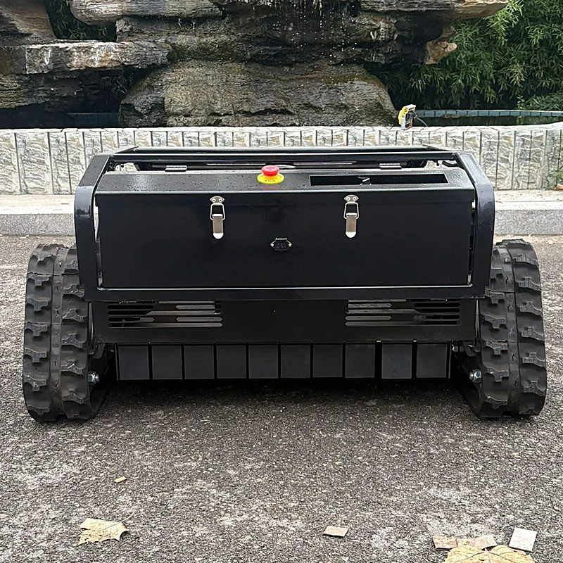 

Customizable high-quality all-terrain tracked robotic remote-controlled lawn mower for agricultural use.