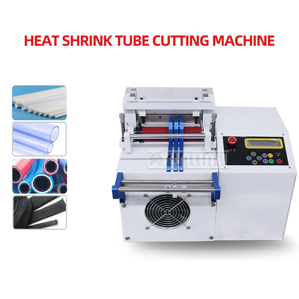 Mesin pemotong tabung otomatis layar Lcd 220V 1/4HP, mesin pemotong pipa mikro komputer, kertas Pvc lengan menyusut panas