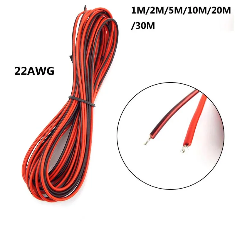 22awg Wire 2pin Tinned Copper Insulated PVC Wired Wire power  supply Cable For CCTV LED Strip Lighting connector