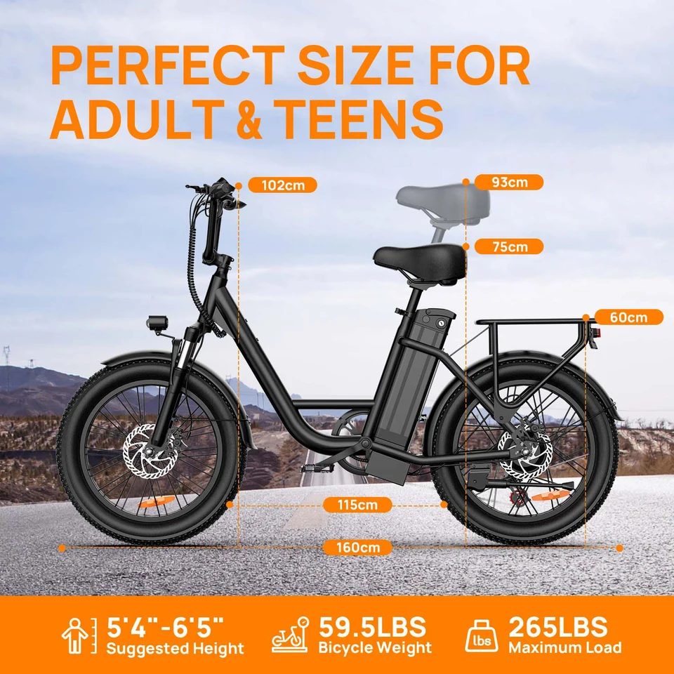 Electric Bike 48V 1000W Folding Electric Bicycle 20 Inch High Carbon Steel Frame 7 Speed Lithium Battery E Bike for Adults image 8