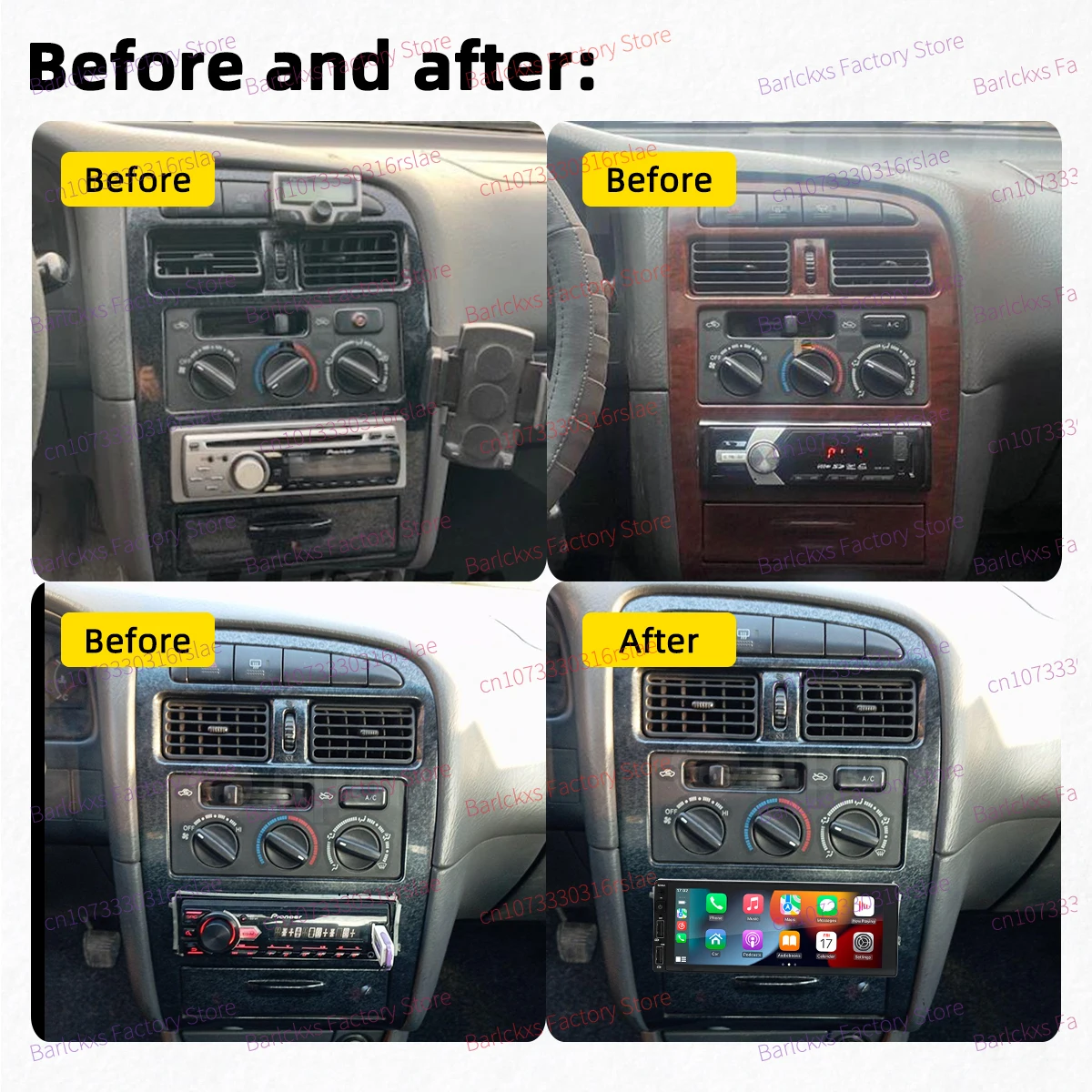 أندرويد سيارة الوسائط المتعددة لتويوتا أفينسيس 1998-2000 6.86 "شاشة 1Din راديو ستيريو رئيس وحدة Carplay GPS Carplay الملاحة التلقائية