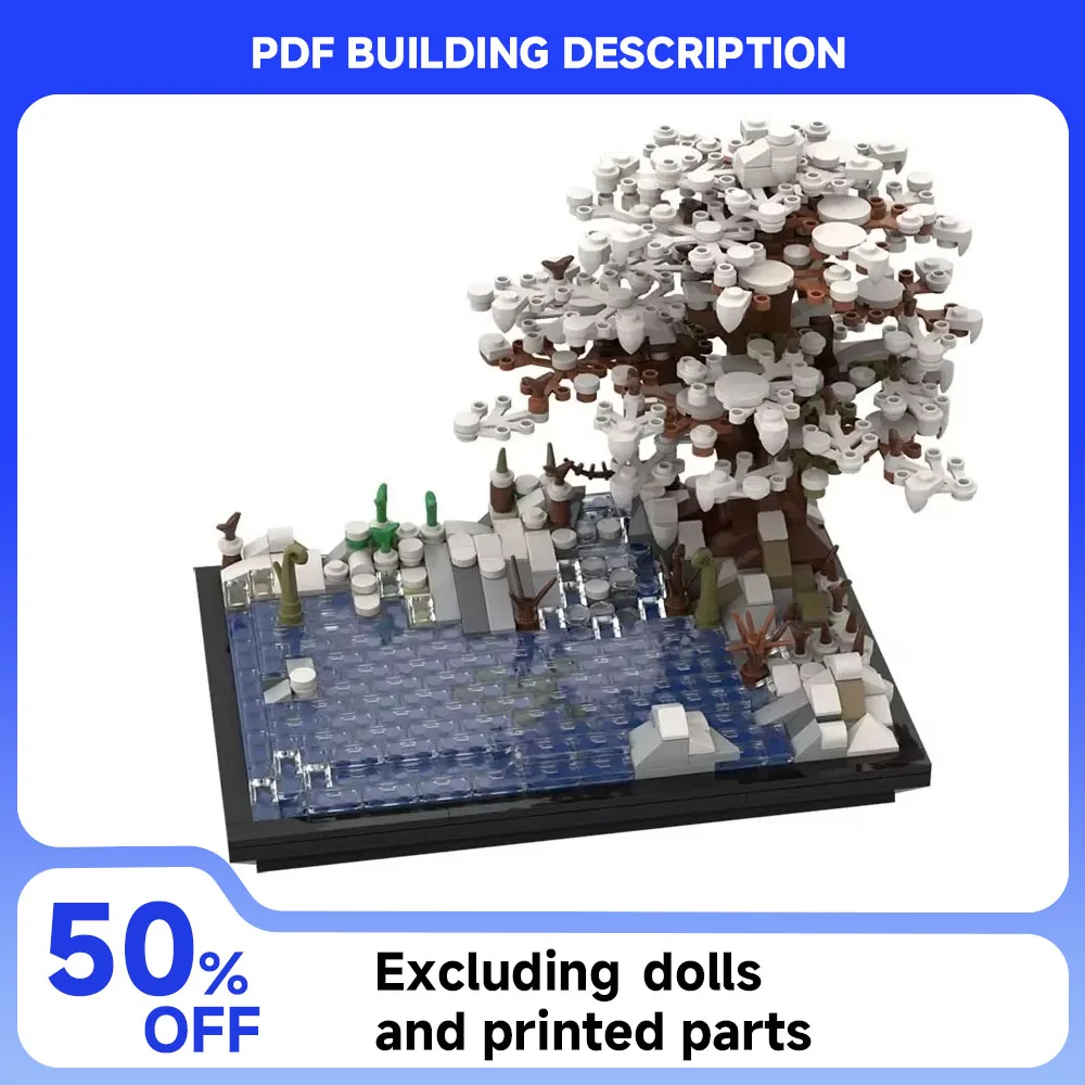 

New MOC Winter Creative Scene Lakeside Tree Building Summer Model Building Block DIY Assembly Children's Toy Girl Christmas Gift