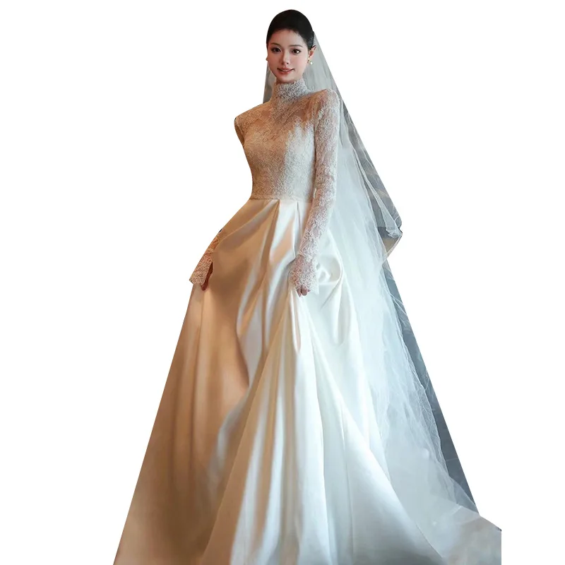 French 28 style wedding dress with light luxury temperament