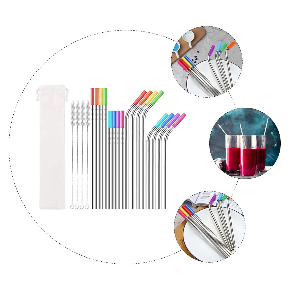

1 set Set Reusable Drinking Straws for Tumbler Milk Tumbler Straw Tea Easy Stainless Straw All Cups