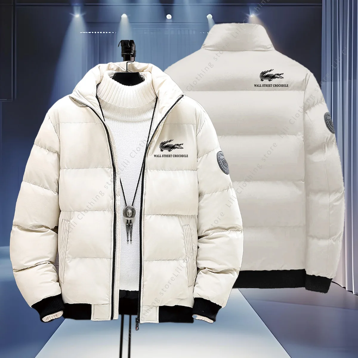 جدار الشارع التمساح معاطف الشتاء الرجال سترات منتفخة سميكة الدافئة Bomber جاكيتات سترات أسفل السترات الرجال جواكت شتوية جديد #1