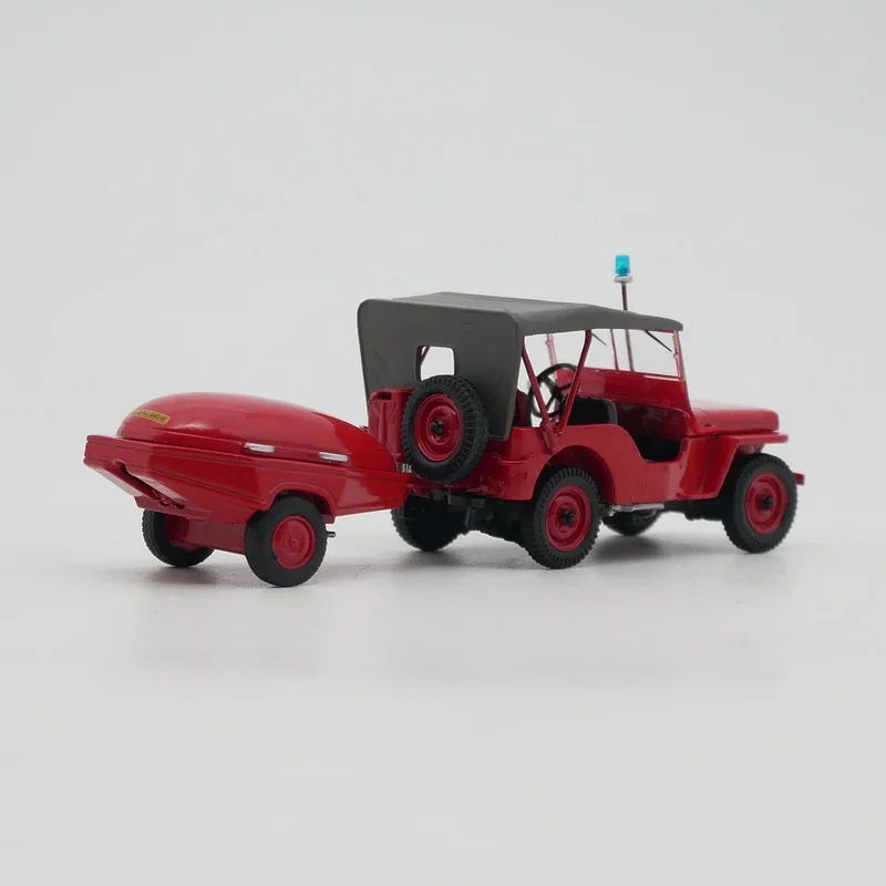 Diecast ixo 1:43 escala willys jeep reboque bomba motor de fogo francês liga modelo carro brinquedo colecionável presente lembrança exibição