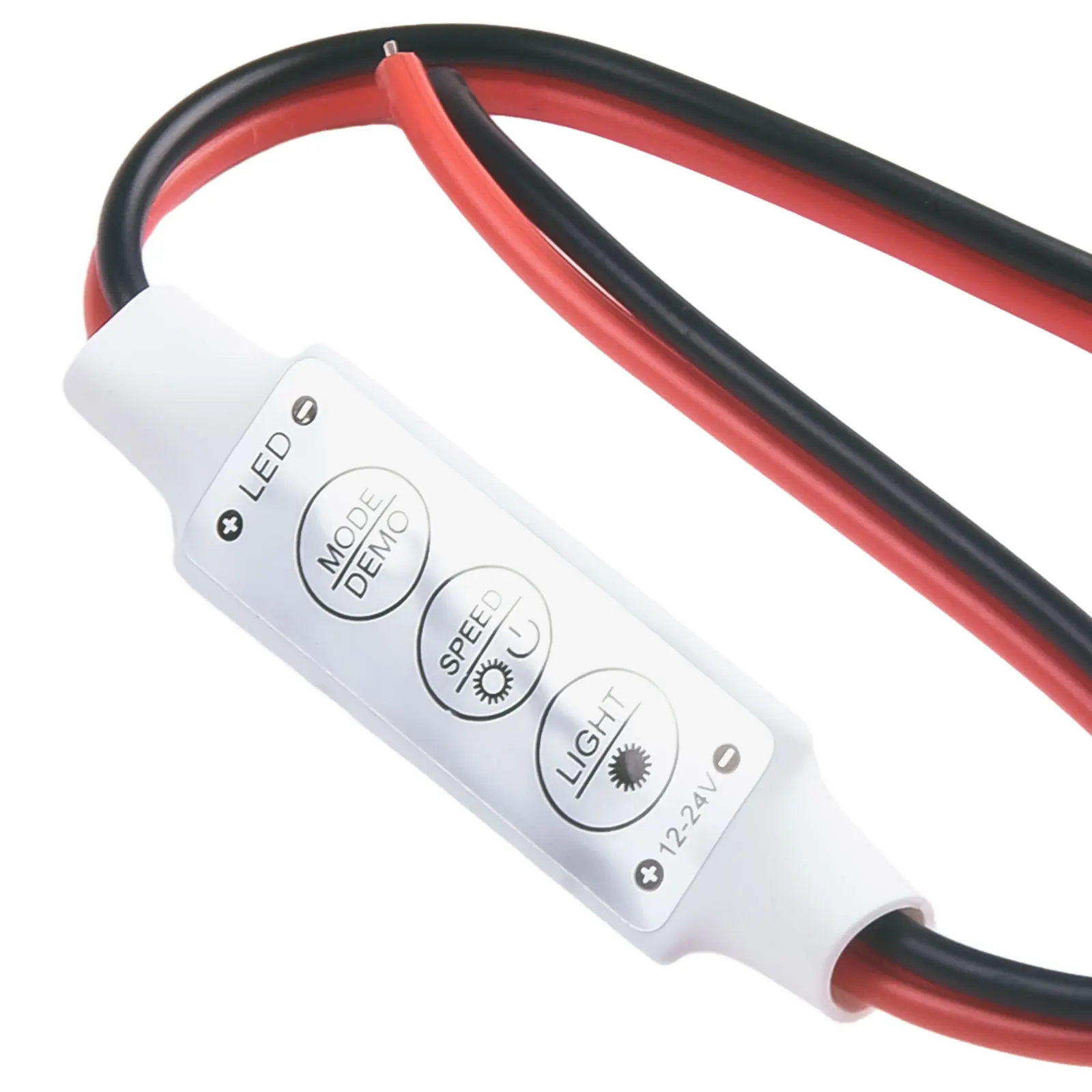 12V Mini LED Strip Light Dimmer Controller On/Off Switch for 3528 5050 5630 5 Dynamic Modes 8 Level Brightness