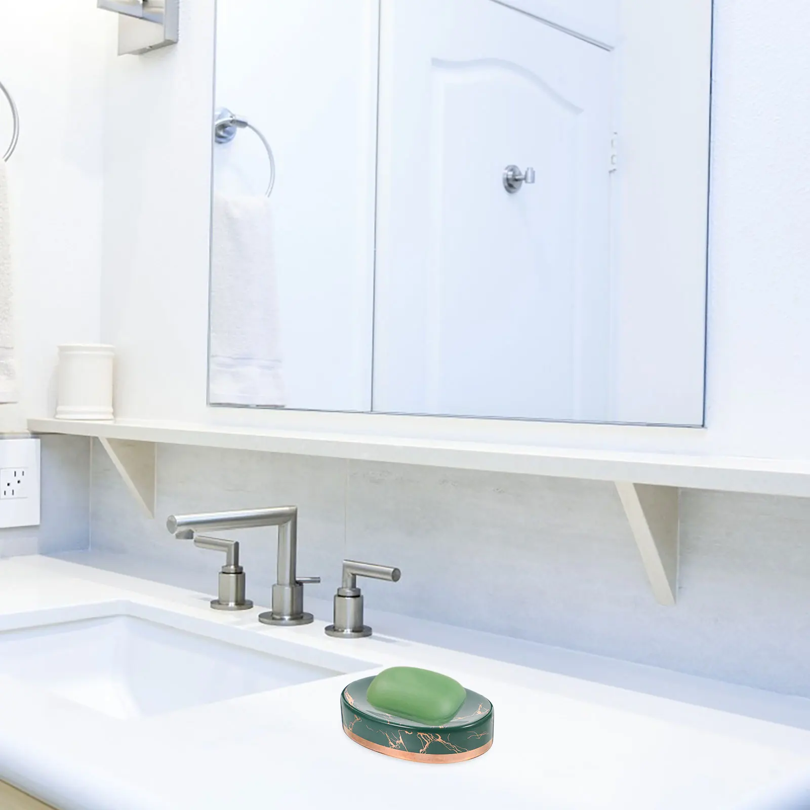 

Marble Ceramic Soap Box Lightweight Bathroom Toilet Home Decor Creative Gift Jewelry Trinket Holder Soap Dish Rack