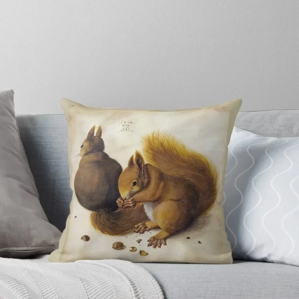 Two Squirrels by Albrecht Dürer Throw Pillow Marble Cushion Cover Sofa Cushions Pillowcase pillow