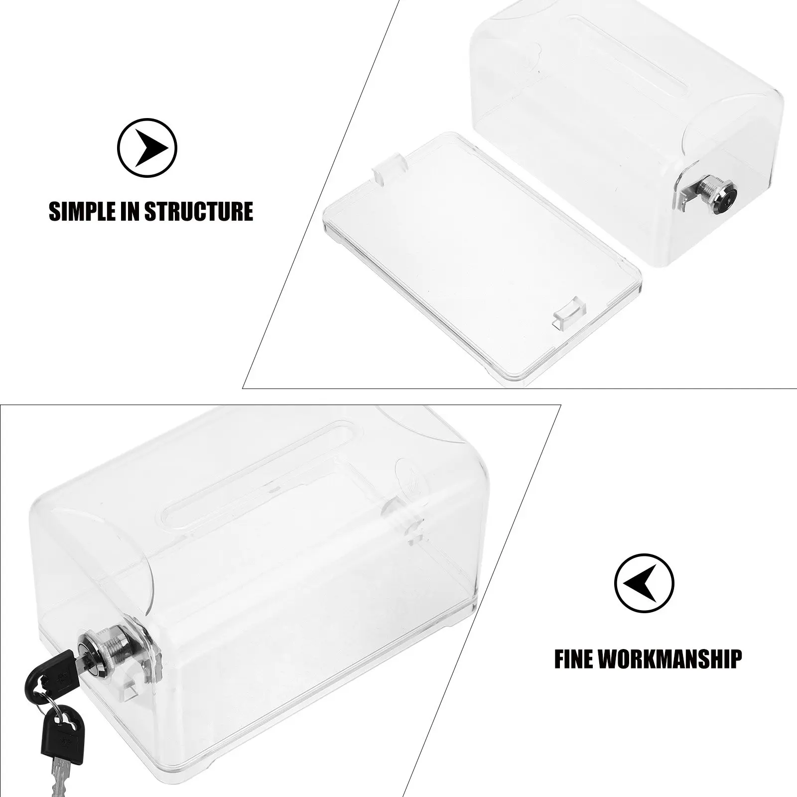 1Set Business Cards Case Transparent Desktop Holder Large Capacity Office Card Display Holder Suitable for Clinics Offices