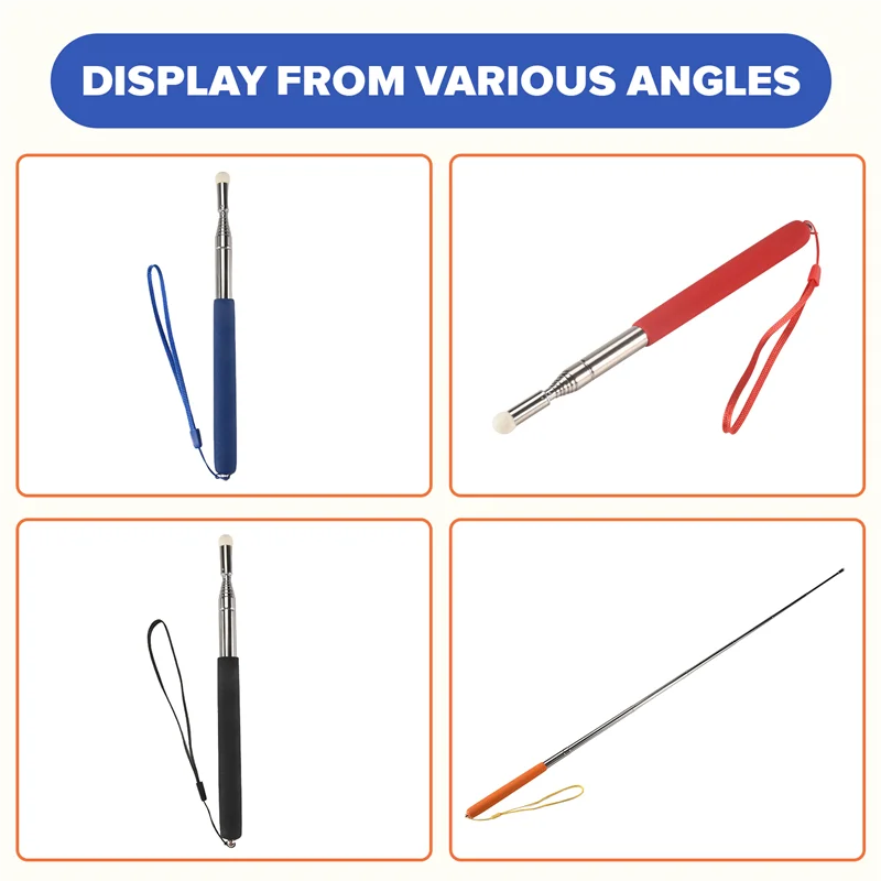 

T31C-4Pcs Telescopic Pointer Stick With Hand Lanyard Teacher Pointer For Classroom Retractable Pointer Whiteboard Pointer