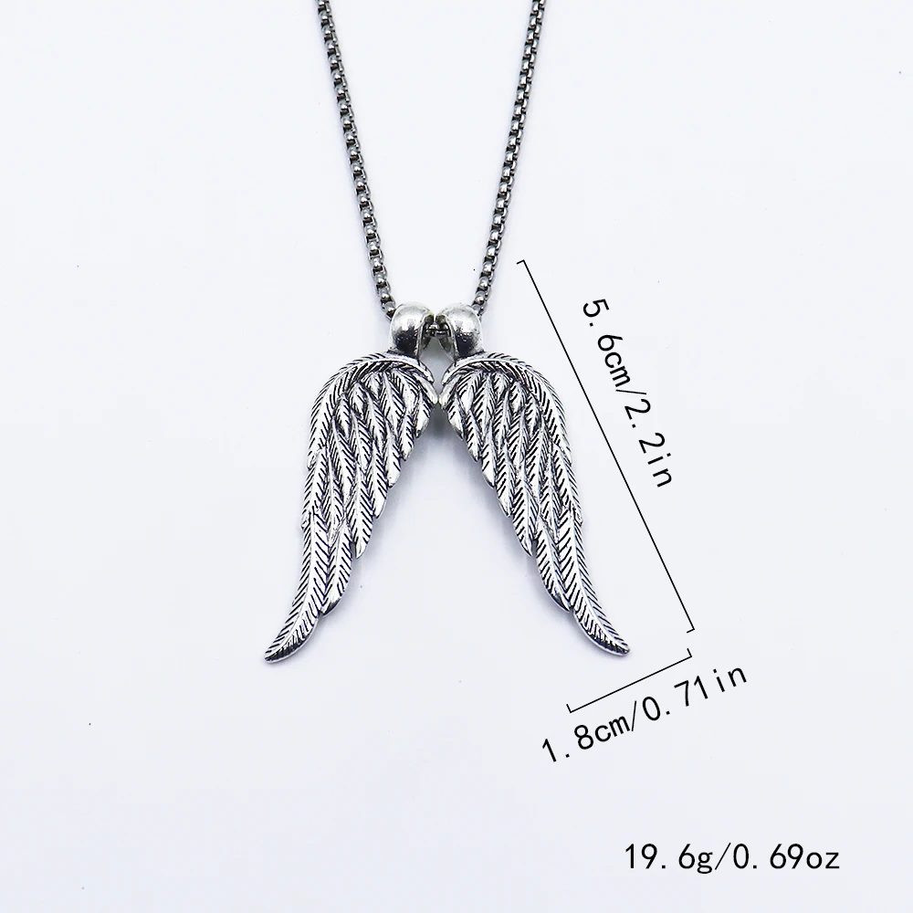 Vintage Plume Wing Necklace Hip Hop Minimalist Personality Pendant For Men Women Gift Jewelry