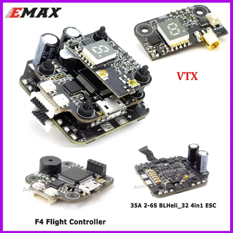 

EMAX Mini Magnum 2 F4 35A Flytower 20x20 мм 35A MPU6000 2-6S BLHeli_32 4 в 1 ESC + F4 Контроллер полета OSD + VTX RC FPV Дрон