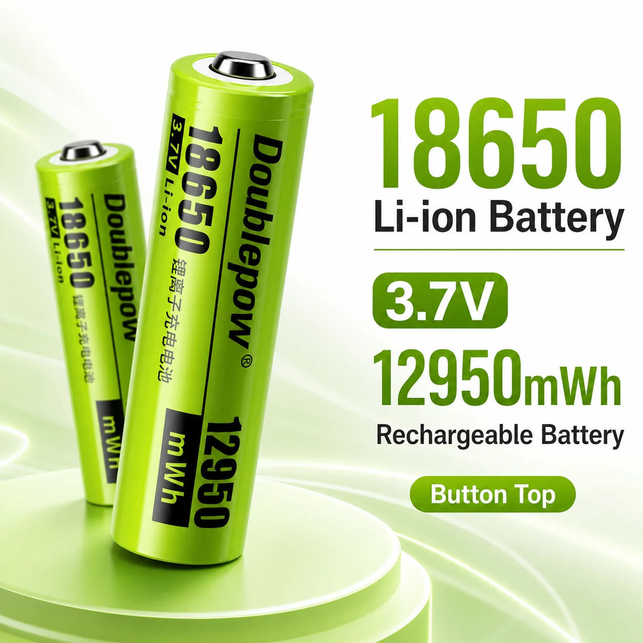 18650 Rechargeable Battery 12950mWh 3.7V Lithium Ion Battery Cells for Flashlight, Rechargeable Power Cell