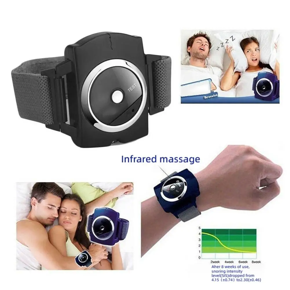 

Professional Electronic Sleeping Night Guard Aide Snore Go Away Biosensor Auto Anti Snore Wristband New Cessation Cure Solution