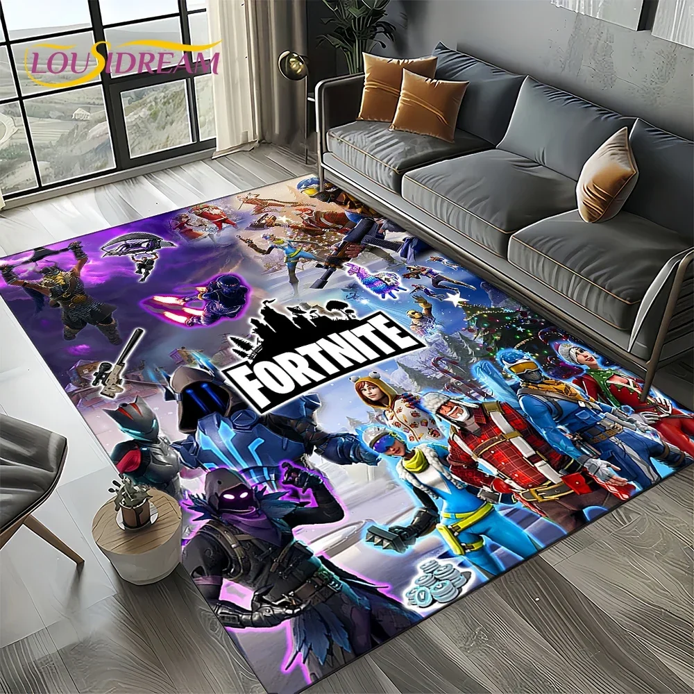 Image of 2025 Spiele 3D F-Fortnite Cartoon Teppich für Wohnzimmer Schlafzimmer Heim-Sofa-Dekoration, Kinder-Spielbereich Teppich Rutschfester Bodenteppich