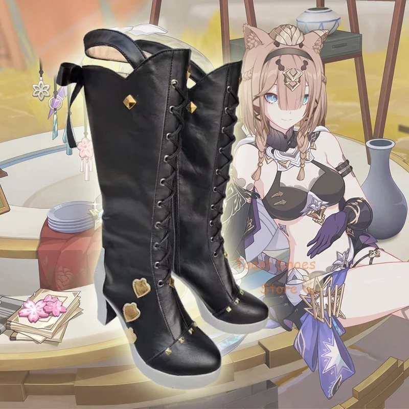 Jeu Honkai Impact 3rd Pardofelis Cosplay Chaussures, Comic Anime Game for Con Halloween Party, Costume Prop, Style Sexy