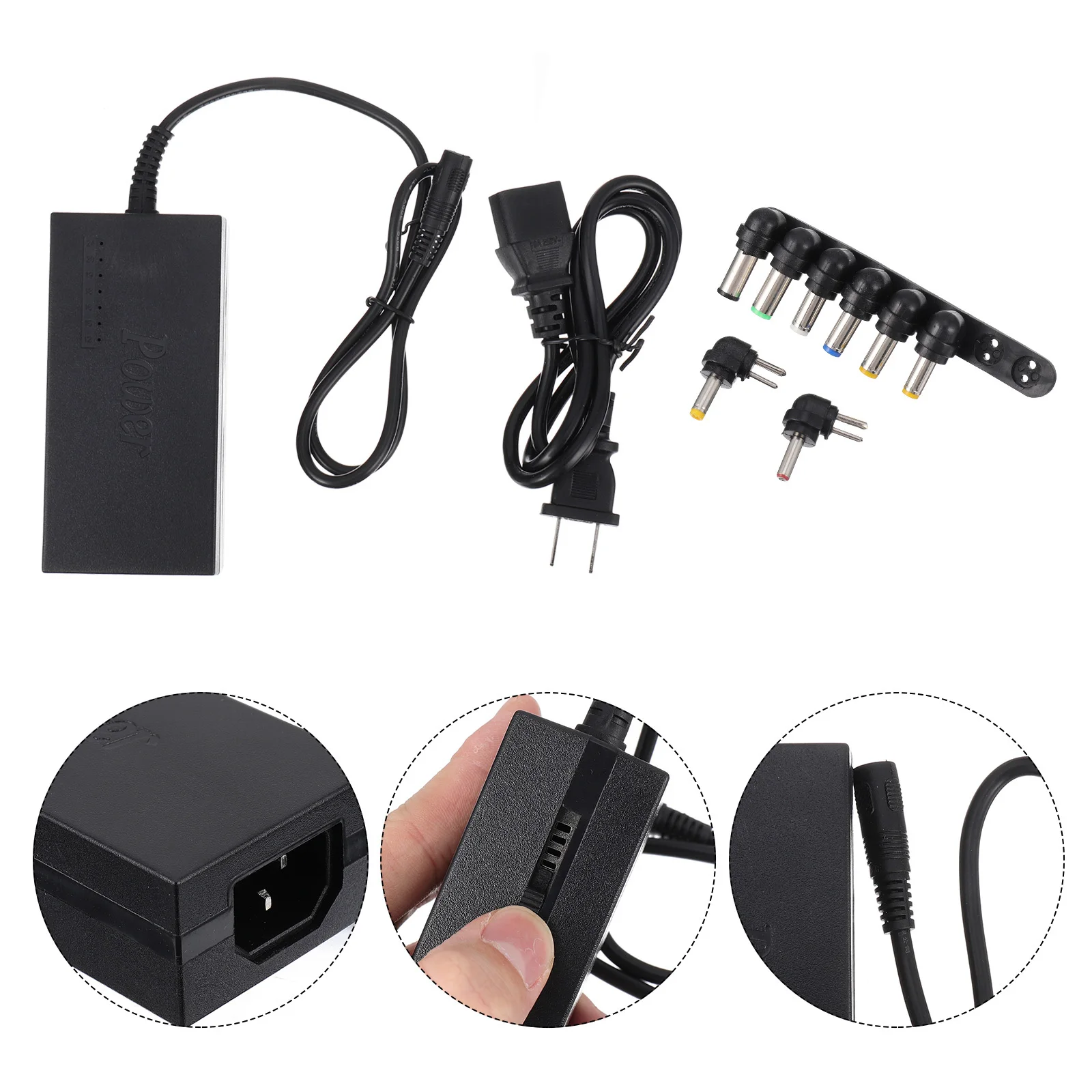 1 مجموعة 1 مجموعة محول الطاقة 12 فولت-24 فولت كمبيوتر محمول 8 موصل رؤساء المحمولة للمنزل مكتب سيارة التوصيل محمول امدادات الطاقة