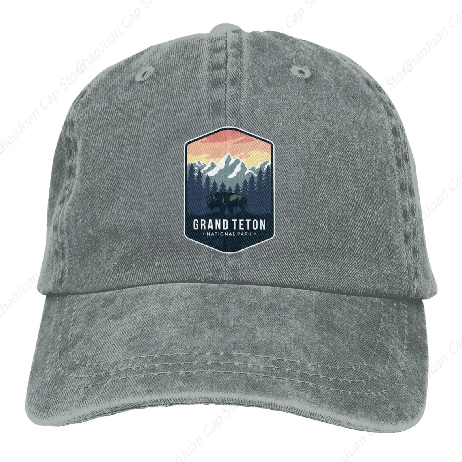 Hiking Hats for Women Camping Hiking Fashionable Cap for Men's Outdoor Cap Adjustable Grand Teton National Park Sports Caps Blue