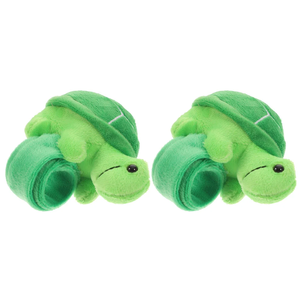 

2 Pcs Mountain Turtle Snap Ring Slap Bracelets Bulk Animal Hand Chain Animals Party Favors Cartoon Toy for Decor