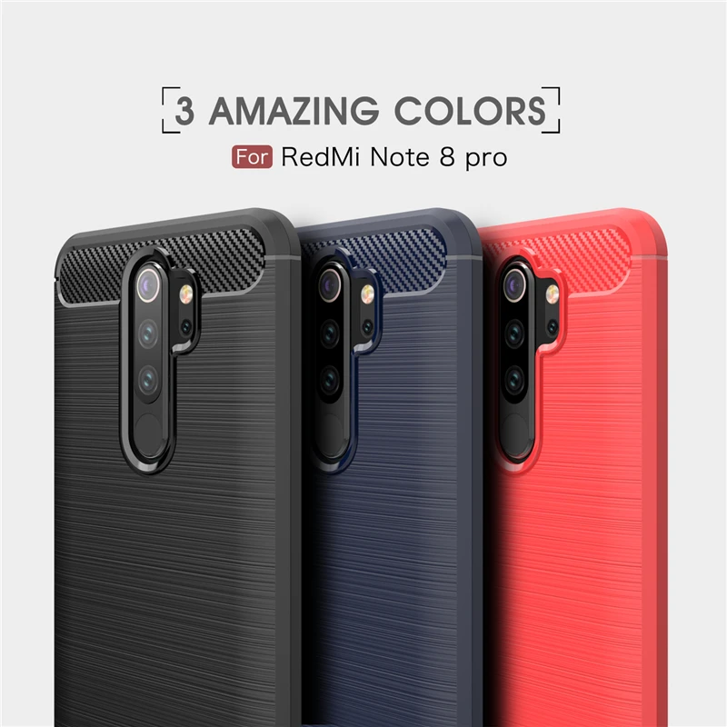 For Cover Redmi Note 8 Pro Case Shockproof Bumper Carbon Fiber Case For Xiaomi Redmi Note 8 Pro Cover Xiaomi Redmi Note 8 Pro