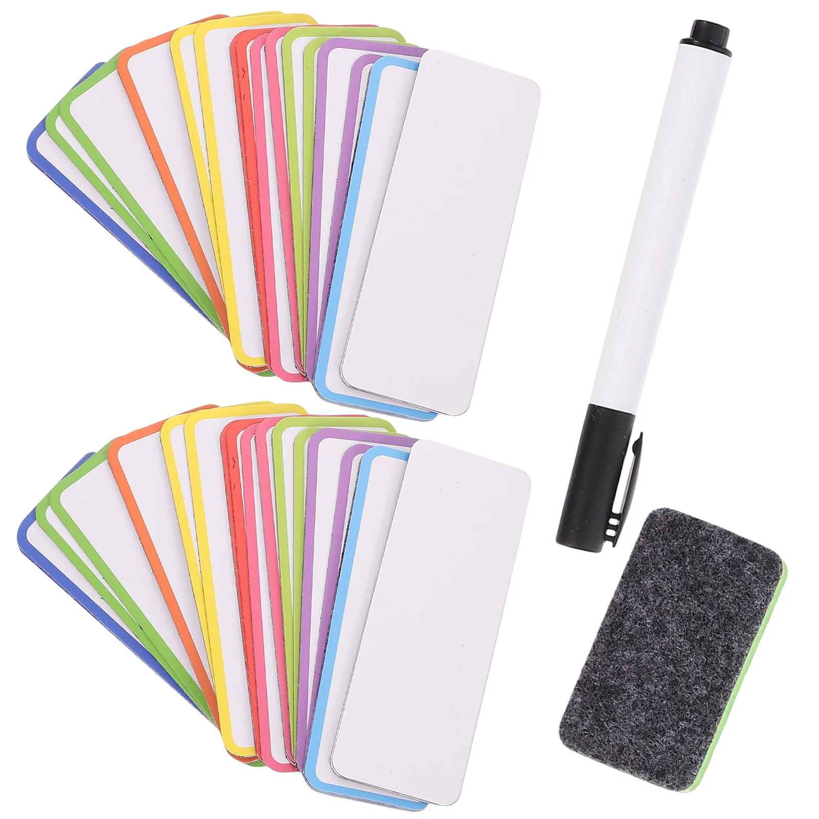 

60 Pcs Magnetic Label Dry Erase Labels Colorful Name Tag Pet Magnets Reusable Small Trash Can Lid Storage Cans Office School