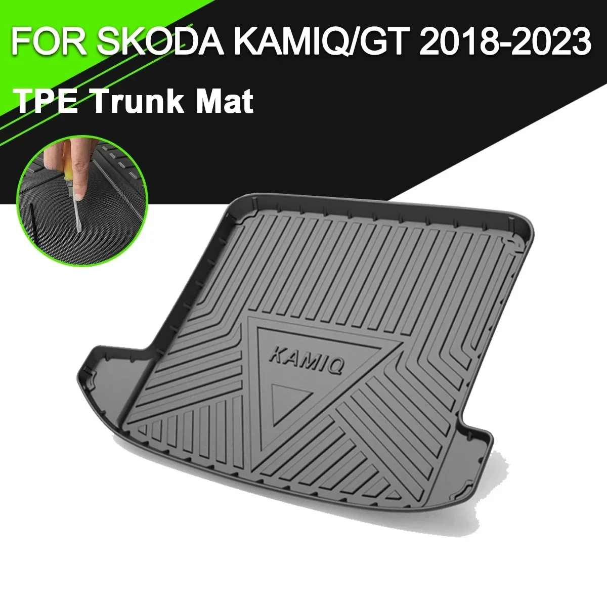 Car Rear Trunk Cover Mat Rubber TPE Non-Slip Waterproof Cargo Liner For Skoda FABIA KAMIQ KAROQ KODIAQ OCTAVIA RAPID SUPERB YETI