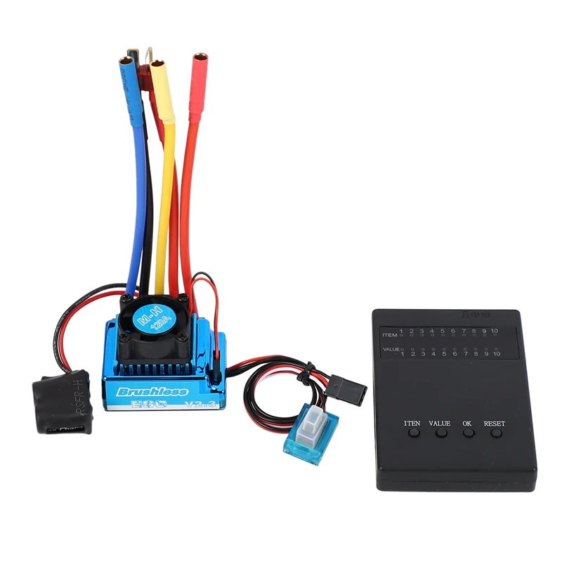 

1:10 Car Waterproof Brushless Esc + Program Card Combination Details, For 1/10 Rc Car