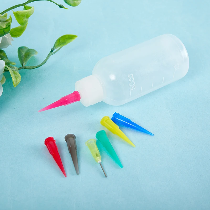 【YA】1Pc 50ml Jam Painting Squeeze Bottles With 7 Nozzles For Multi-Purpose Use Jam Pot Cake Tools Drawing Tools