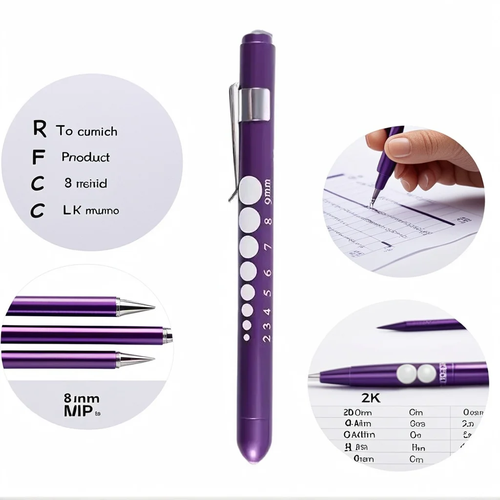 1pc Purple Aluminum Alloy Pen Light LED Flashlight - White Light (Battery Not Included)
