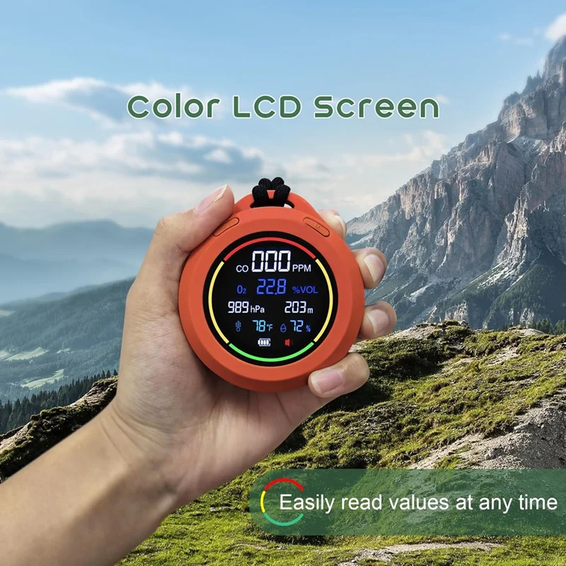 Carbon Monoxide Detectors,6 In1 CO Detector,Air Quality Monitor with Altimeter,Barometer,Temperature,Humidity Monitor-ABFB