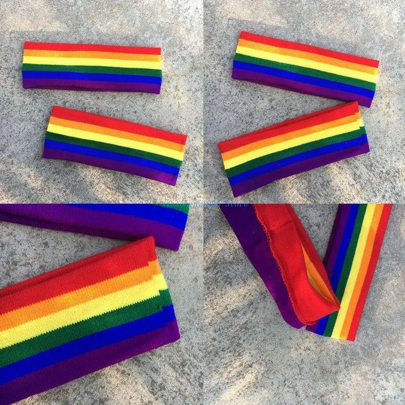 85LF японская милая вязаная широкая повязка на голову для женщин и девочек в радужную красочную полоску Hairba