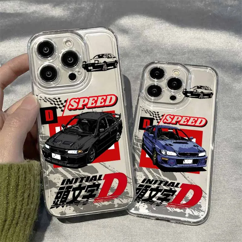 Initial D Car Race Phone Case For Apple iPhone 17 Air 16E 15 14 13 12 11 mini Pro Max Plus Transparent Space Cover Silicone Soft